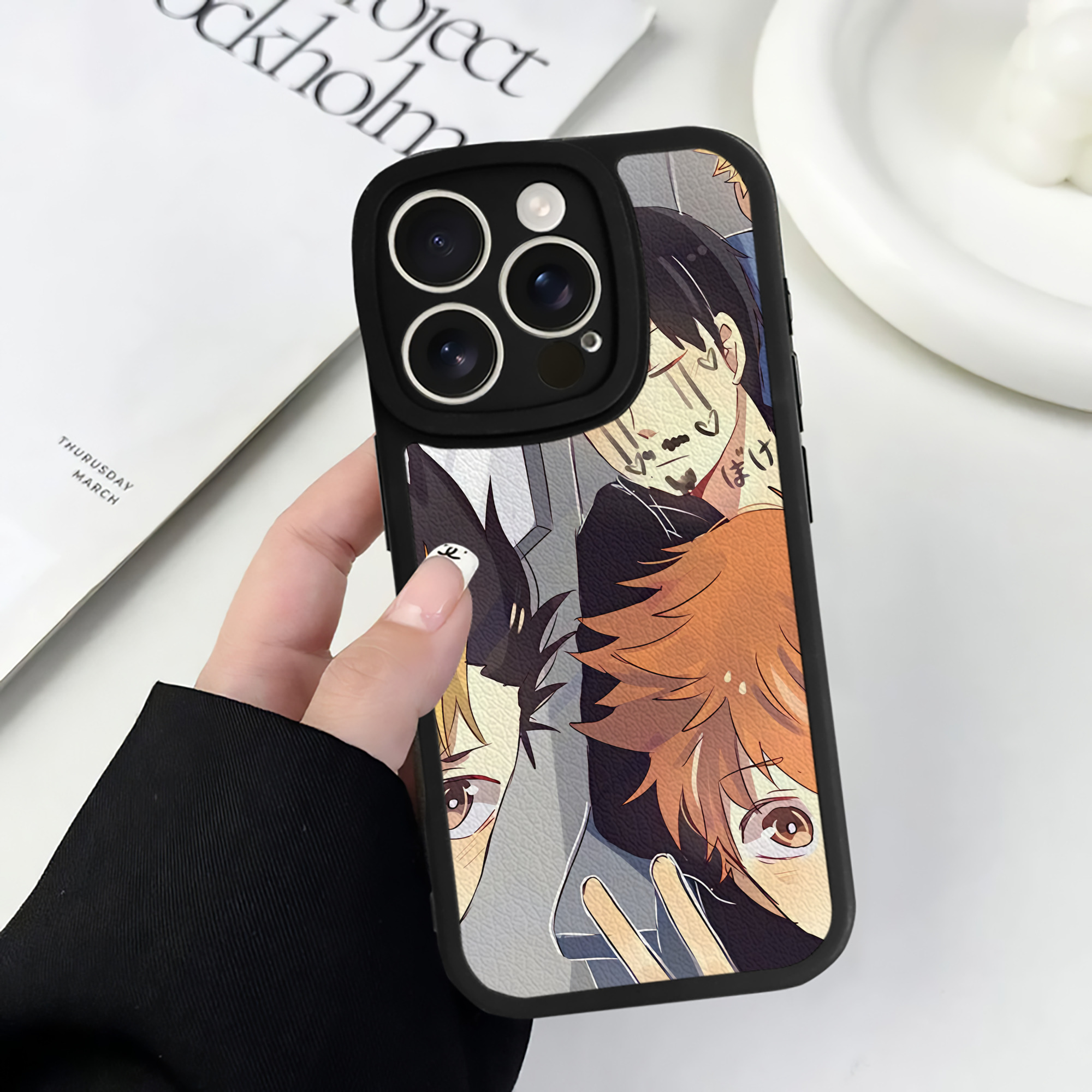（画像用） ハイキュー!! Haikyu!! 【iPhone 16シリーズ対応】シリコンスマホケース（レザー調） 材質：シリコン